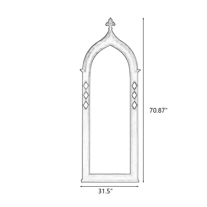 Miroirs demi-cercle en bois manufacturé, 70,87 po x 31,5 po, Brun orangé