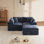Canapé d'angle modulaire sans os de 200 cm de large avec pouf, canapé infonuagique rembourré en forme de L 3 places, aucun assemblage requis
