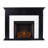 Marble Tiled Electric Fireplace Black