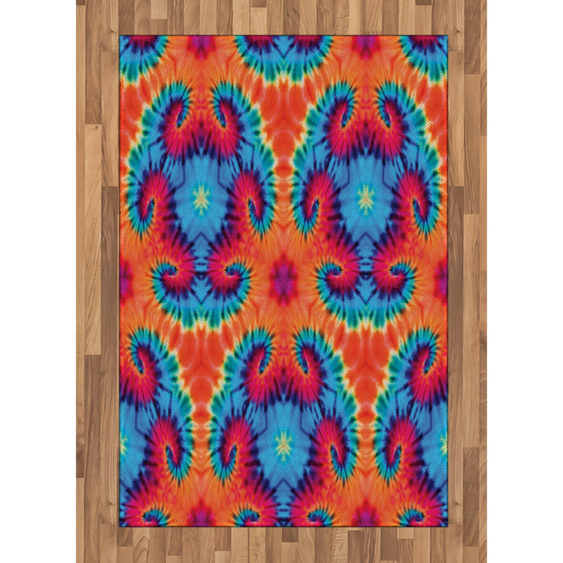 Ikat High Density Long Fiber Poly Threads Decorative Area Rug Carpet, Rectangle 4' x 5'8"