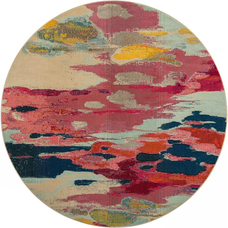 Estelle Abstract Indoor Rug, Round 7'10" 