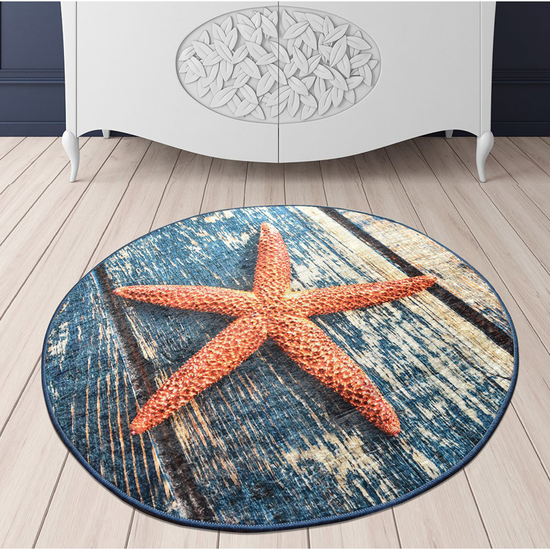 Non-Slip Bathmat, 39.4 Inches Diameter, 100% Polyester, Antiallergic, Dust & Stain Repellent, 20.5 oz/sq ft | Machine Washable, Easy Care, Ideal for Bathroom Safety & Comfort | Elegant Design for Home Use