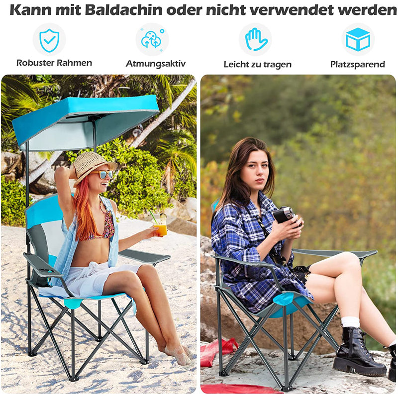 Hundo Folding Camping Chair, Blue