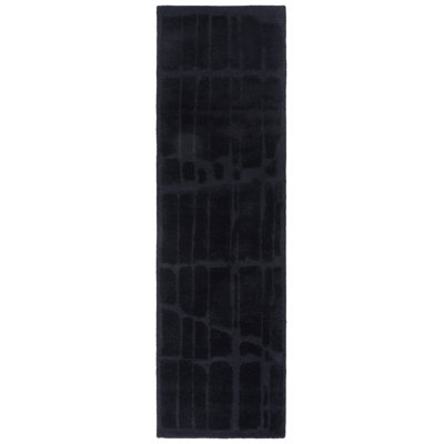 Tapis noir en laine / coton touffeté à la main Rodeo Drive 678