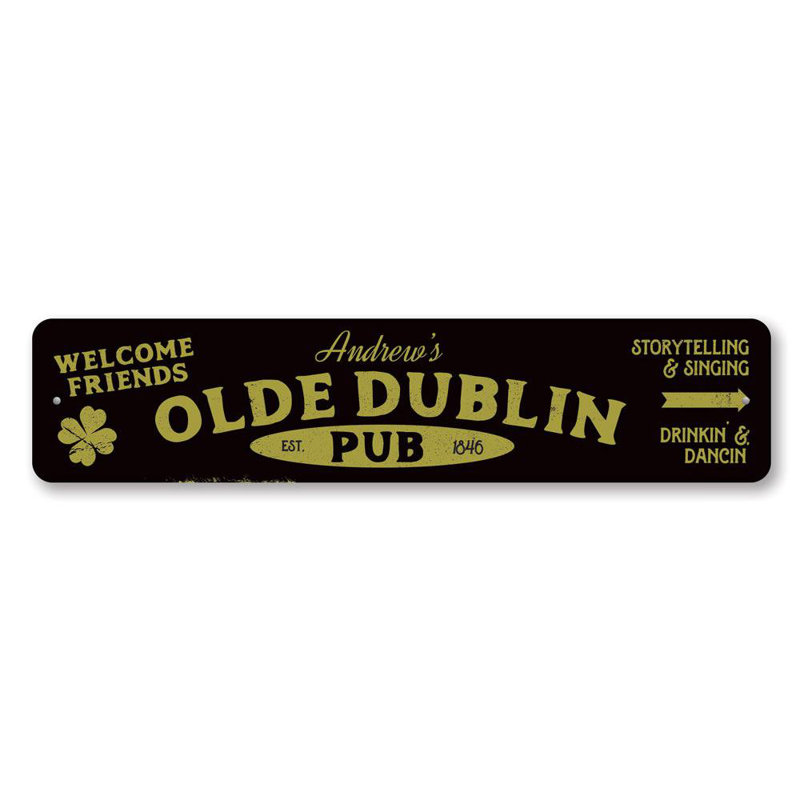 Plaque en aluminium Olde Dublin, H 6 po x l 24 po x P 0,06 po