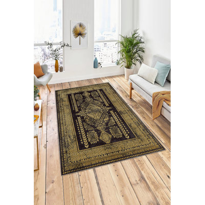 Eco-Friendly Area Rug (2 ft x 3.3 ft), 100% Polyester, 650 g/m² | Antibacterial & Non-Slip PVC Dot Underside, Pile Height: 0.2 inches | Machine Washable, Digital Print Design, Perfect for Living Room & Bedroom Decor
