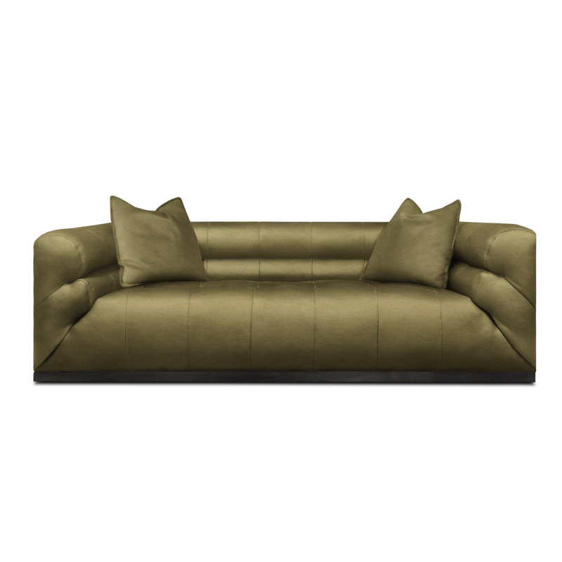 Monet Leather Sofa, Ash Verdeca Genuine Leather, Ash Honey