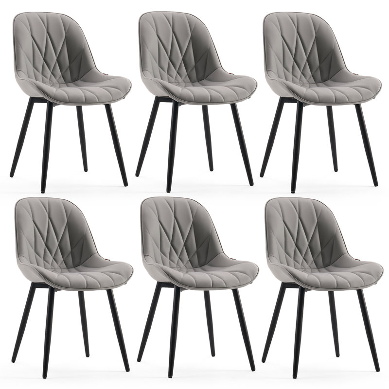 Chaise d'appoint rembourrée en similicuir Chardee, Gris