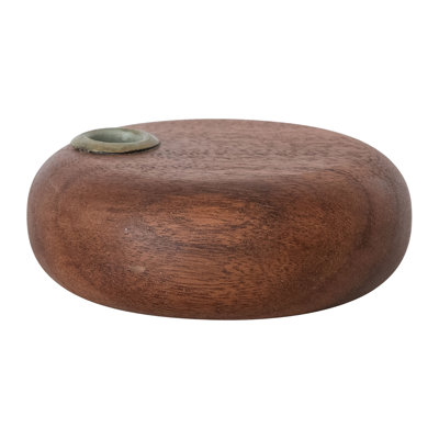 Mango Wood And Metal Taper Holder