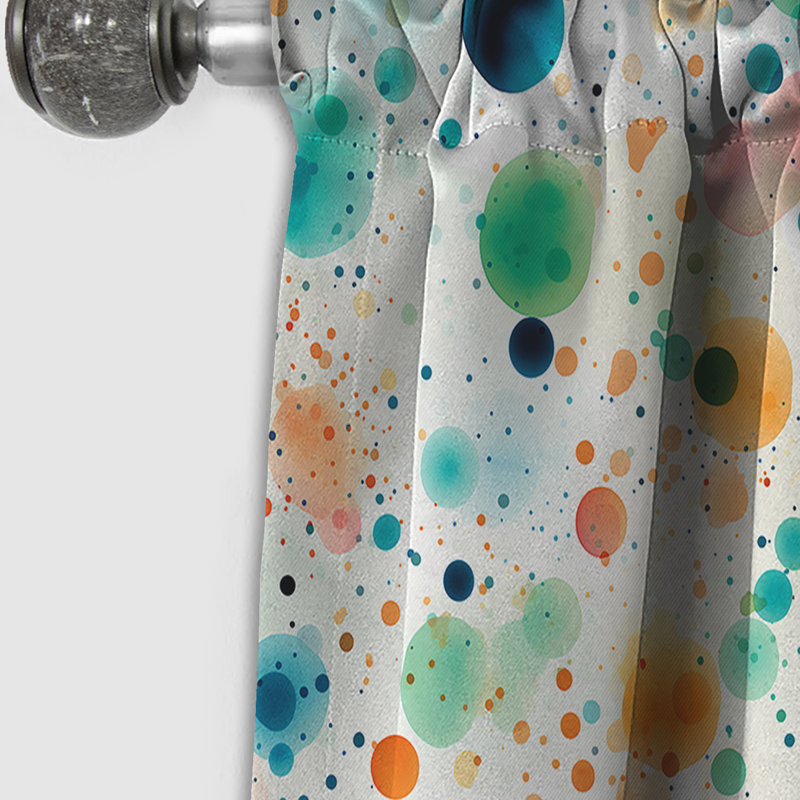 Motif à pois tourbillon Watercolor - rideau abstrait - rideau occultant - 1 panneaux, L 52 po x L 84 po