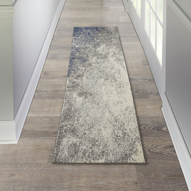 Tapis noir contemporain Augusta, Tapis de couloir 2 pi 2 po x 10 pi