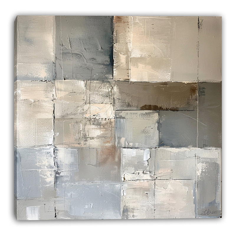 «Clouded Blocks», art mural sur toile tendue, L 12 po x H 12 po x P 1 po