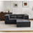 Boneless Compression Mahjong Sofa,Convertible Floor Sofa Bed,DIY Boneless Modular Sectional Sofa,No Assembly Required,Circle Fleece Fabric,Oversized 2 Seater With 1 Ottoman-1065845767