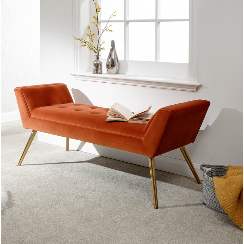 Absolon Velvet Upholstered Bench, Russet