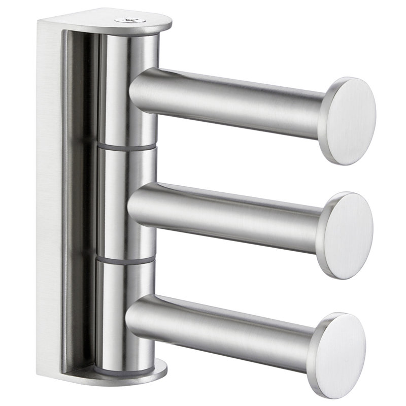 Wall Mounted Bathroom Swivel Robe Hook, Brushed Nickel