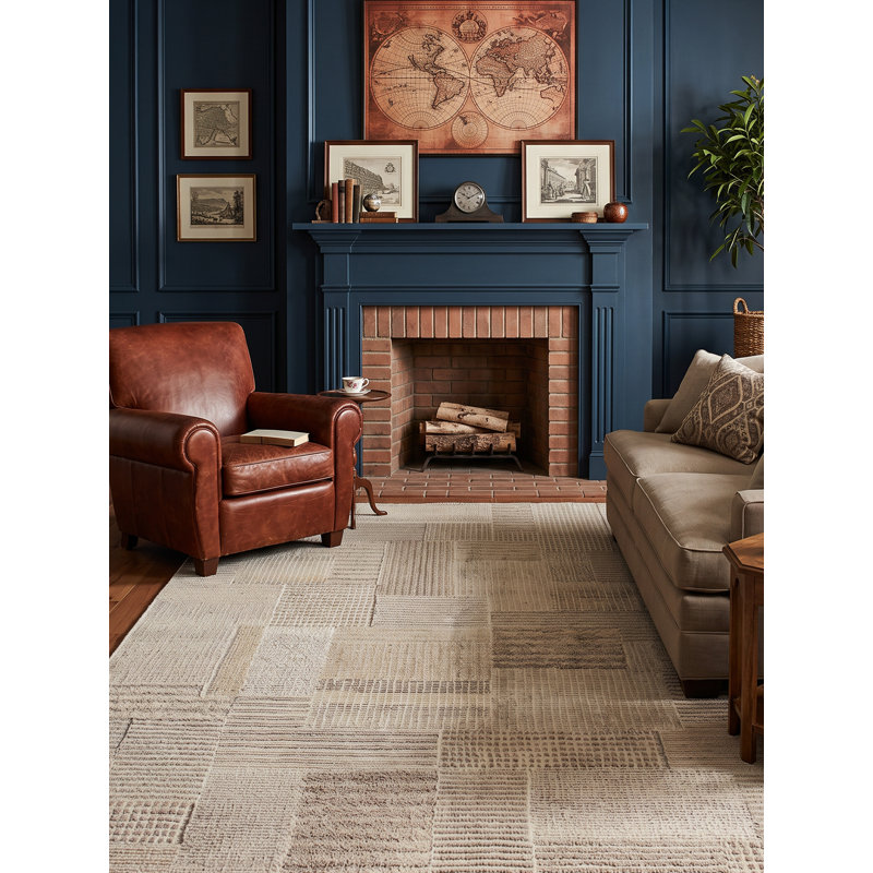 Zahi Handmade Wool Abstract Area Rug, Rectangle 5' x 8'