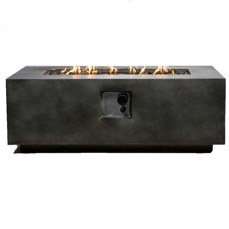 Table de foyer d'extérieur en béton au propane, Gris anthracite