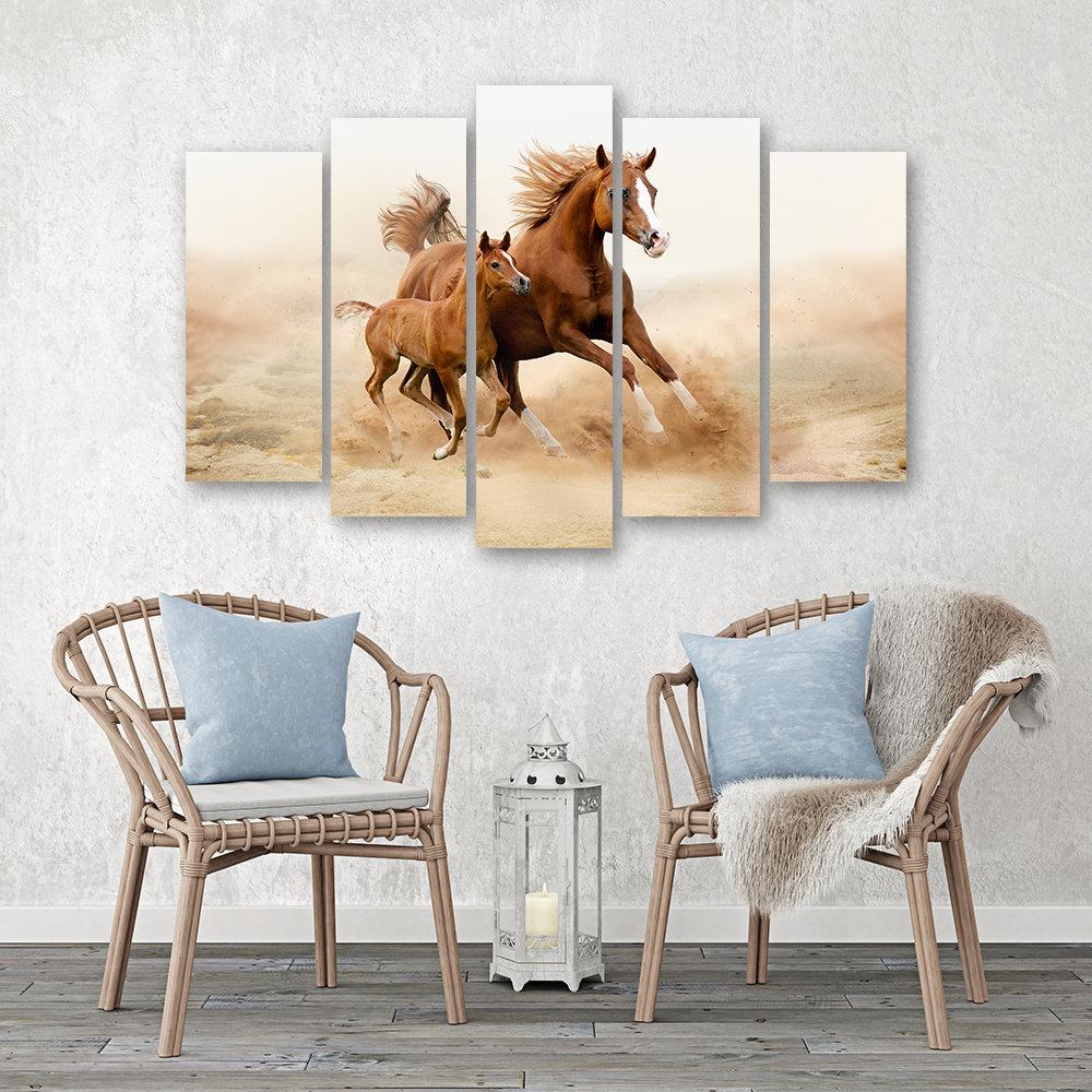 Leinwandbild Bay Horse Galop Nature