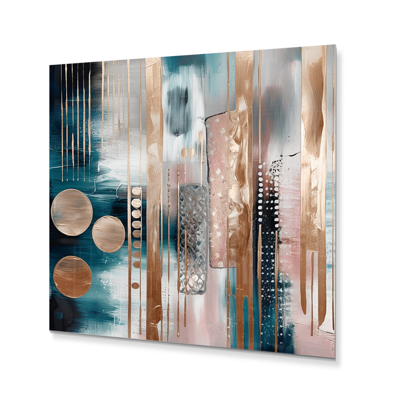 Modern Abstract Wall Decor on Metal, 29" H x 29" W x 1" D