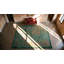 Antique Chinese Art Deco Floral Knotted Green Rug