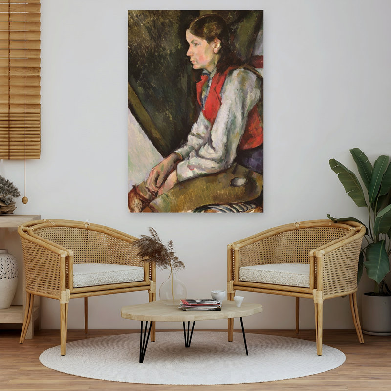 Boy In A Red Vest, 1888-1890 Abstract Contemporary Portrait Wall Art Print, H 60 po x l 40 po