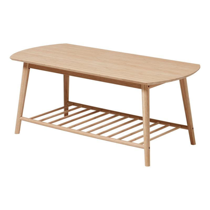 Stefania Solid Wood Four Leg Coffee Table with Storage