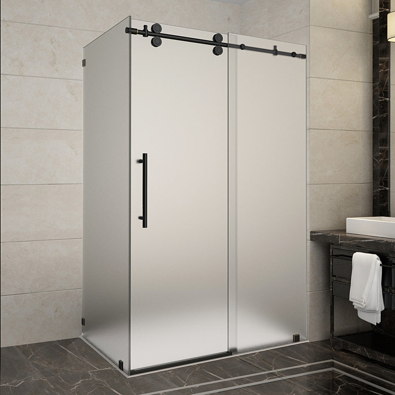 Langham 48" x 75" Rectangle Sliding Shower Enclosure, Oil Rubbed Bronze