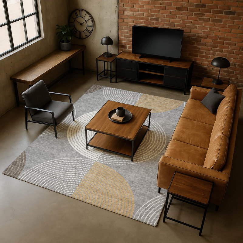 Premium Machine Washable Mayfield AMF2281 Geometric Rug, Gray, 10' x 14'