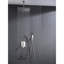 Système de douche en nickel brossé pour installation au plafond, acier inoxydable avec tête de 16 po et installation portative à main - Nickel, buse autonettoyante avec pluie naturelle