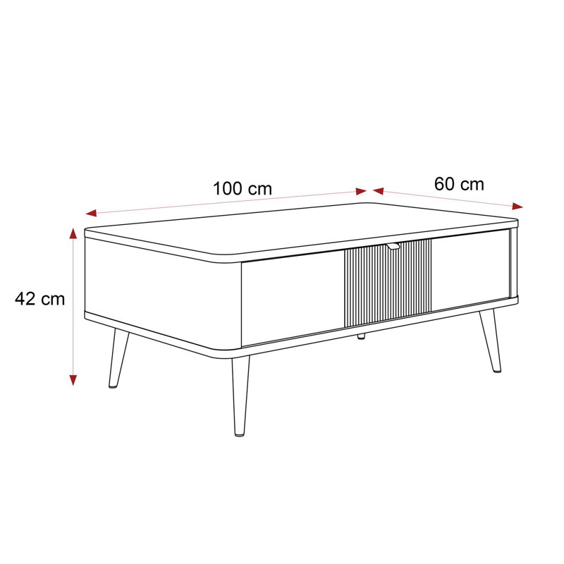 Tasa Coffee Table with Storage, Walnut, Wood