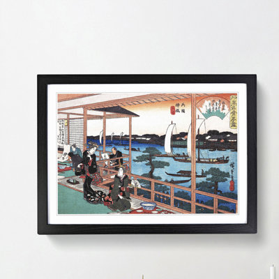Tea-House at the Willow Bridge by Utagawa Hiroshige - Picture Frame Art Print