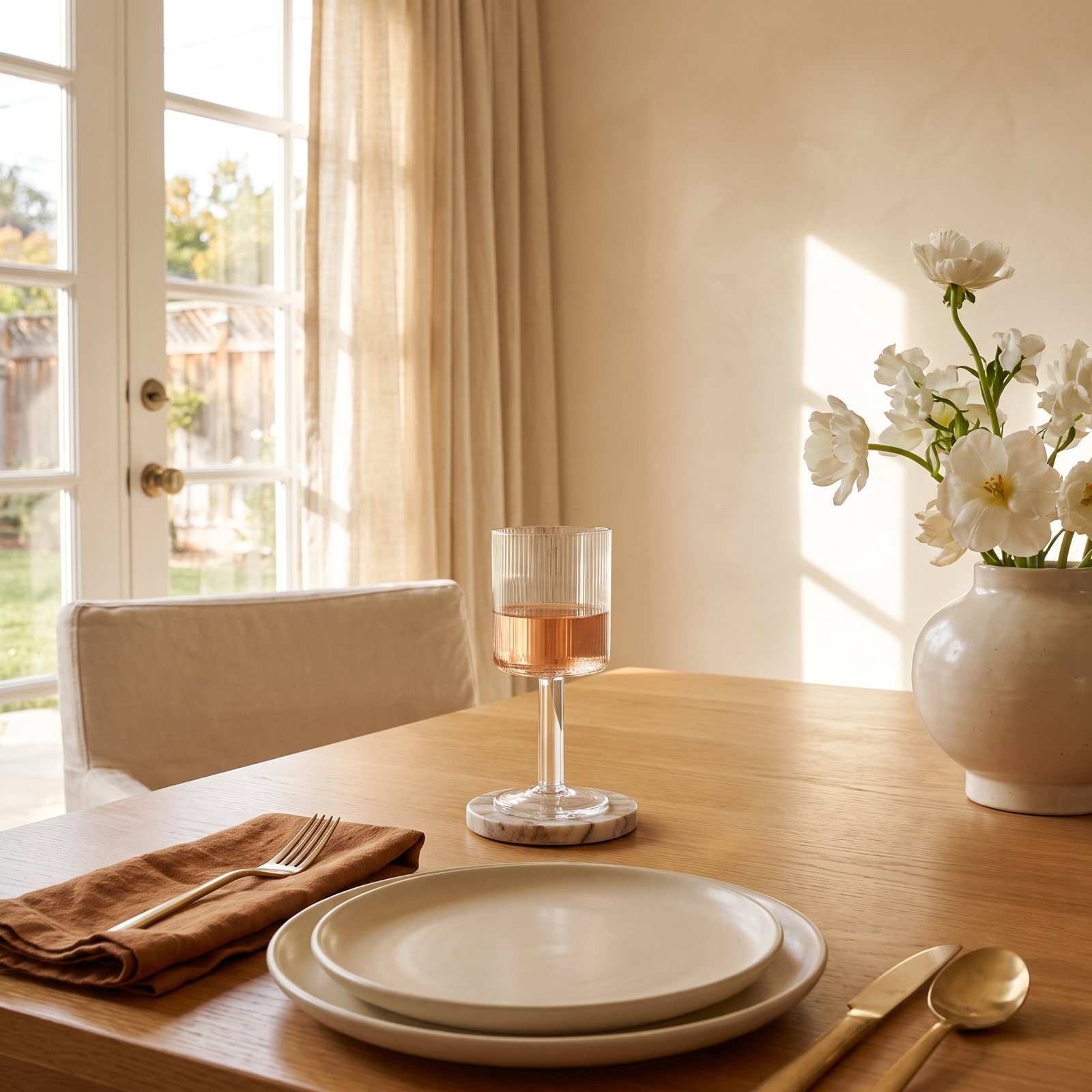 Blakely Ribbed White Wine Glass