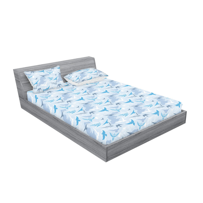 Drap-housse et taie décorative Ambesonne, Ensemble de draps pour très grand lit avec 2 taie