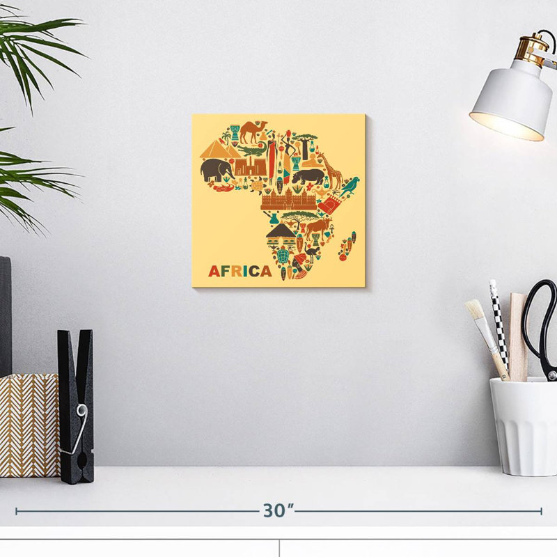 Carte de la culture d'Alazia en Afrique, H 10 po x l 10 po