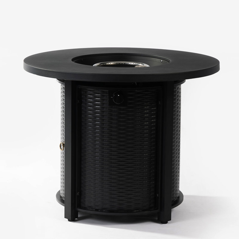 Table de foyer d'extérieur ronde de 32 pouces avec flamme réglable, personnalisez votre table extérieure en acier et chaleur, polyvalente pour différentes activités