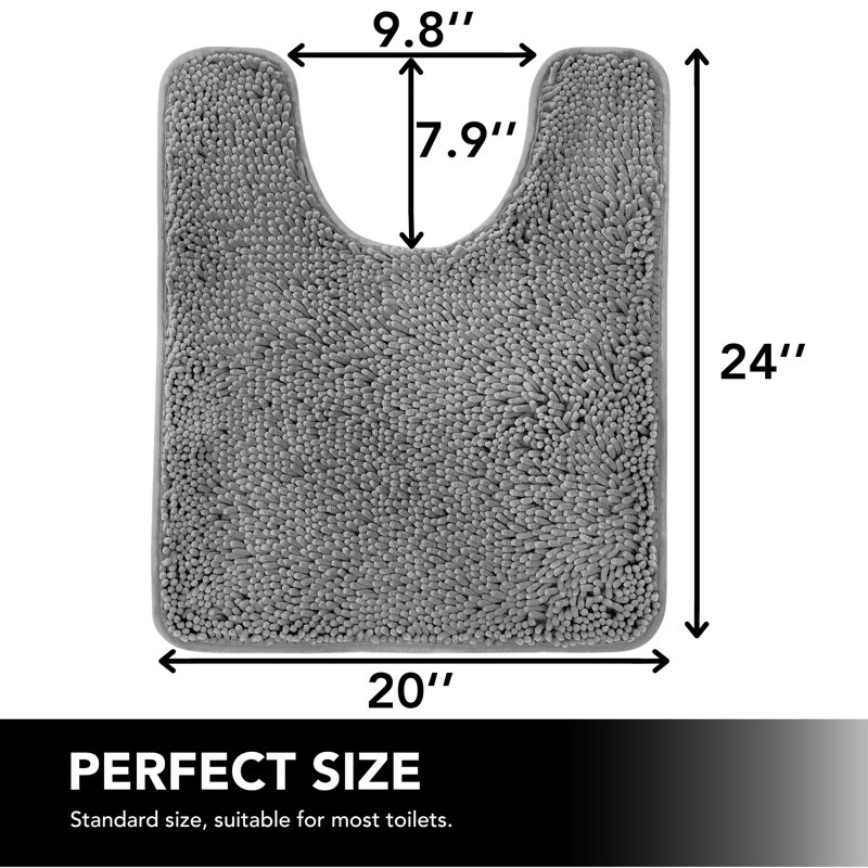 Porreca Bath Rug, Gray