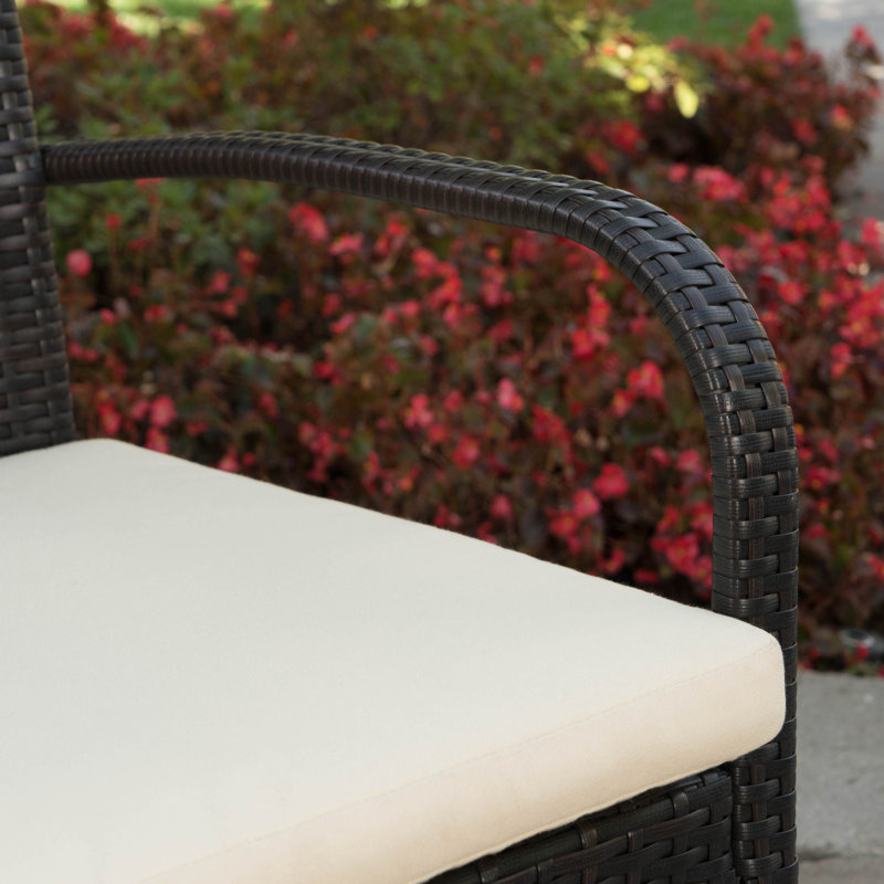 Poitras 6 - Person Acacia Wicker Patio Dining Set with Rectangular Table