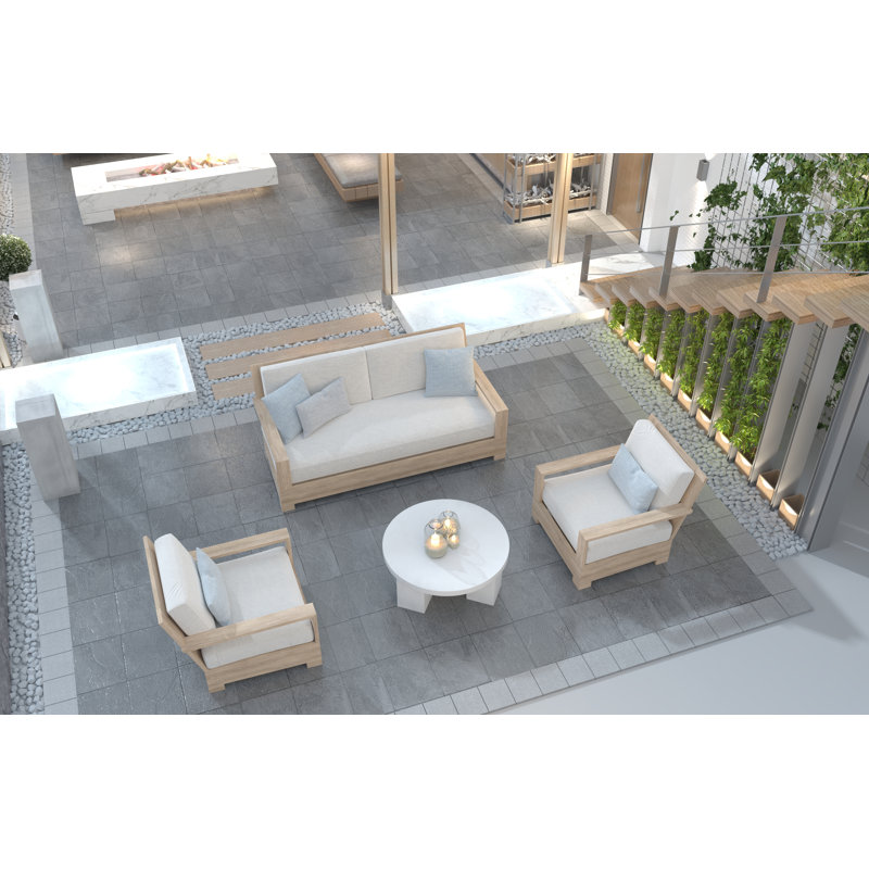 Maximus Coffee Table, 16" H x 35" L x 35" W, Ivory