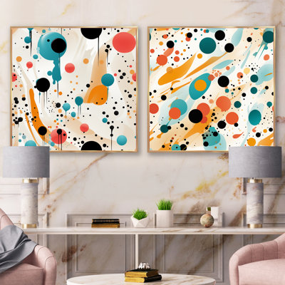 Cubia - Ensemble de 2 collages carrés abstraits