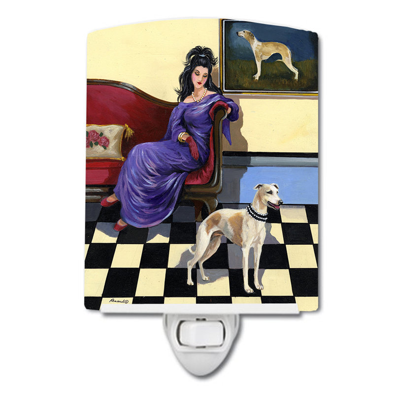 Veilleuse Westie, Whippet élégance et grâce