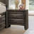 Gray Simple Contemporary 1pc Nightstand Solid wood Bedside Table Knob Pulls 2-Drawers Bedside Table