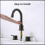 Robinet de lavabo de salle de bain surdimensionné en bronze huilé à 2 poignées, robinet de lavabo 8 pouces, 3 trous, bec pivotant à 360 °, robinet de lavabo avec ensemble de bonde escamotable-119318094