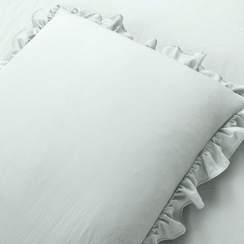Reyna Microfiber Ruffle Skirt Bedspread Set, King Bedspread + 2 King Shams, Sea Salt
