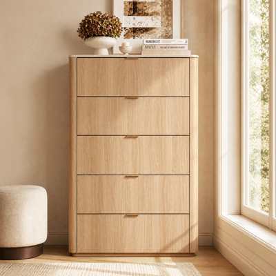 Elaren Modern 5-Drawer Dresser With Storage 31.5" Wide Dresser And Chest For Bedroom Living Room