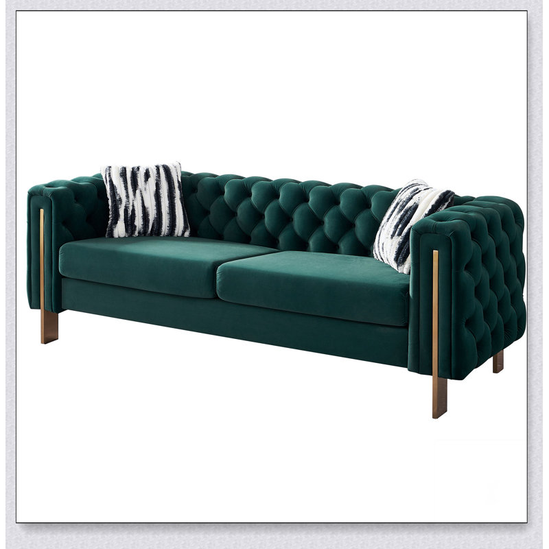 Canapé moderne en velours Base solide, confortable, durable et magnifique, Vert