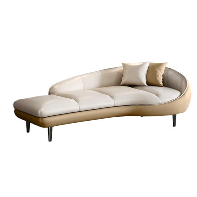 Solid Wood Frame And Leather Recliner Faux Leather Chaise Lounge by ChairVogue