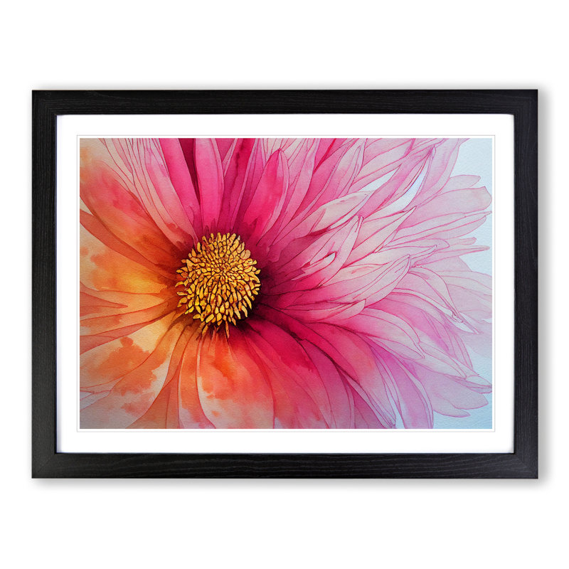 Chrysanthemum Watercolour Flower Vol.1 - Framed Print, Black Framed, 46cm H x 64cm W x 2cm D
