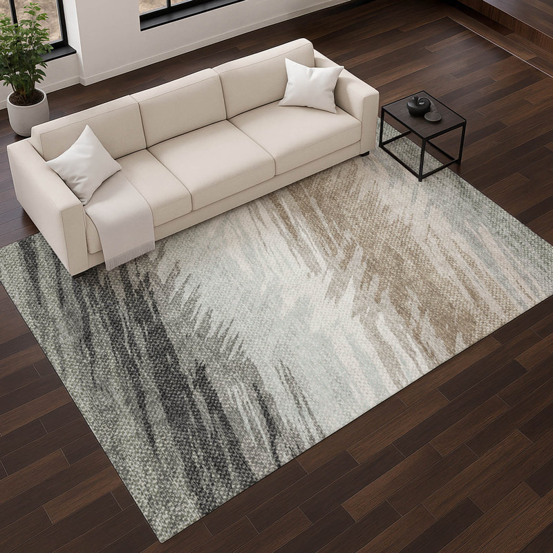Premium Machine Washable Mayfield AMF2272 Striped Rug, 9' x 12', Brown