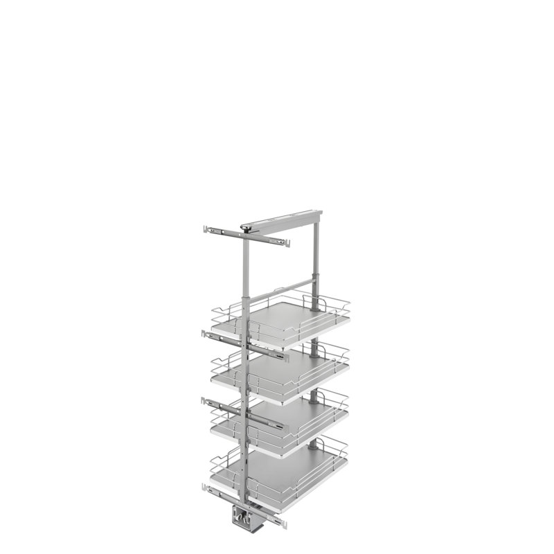 Rev-A-Shelf Adjustable Solid Surface Pantry System for Tall Pantry Cabinets, 43.41" H x 17.6" W x 21.72" D, Gray