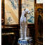 Sculpture léopard en mosaïque de porcelaine bleue et blanche - décor moderne luxueux en fibre de verre